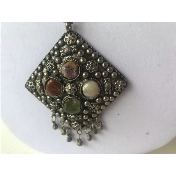 vintage Necklace pewter silver‎ tone necklace - Picture 4 of 7